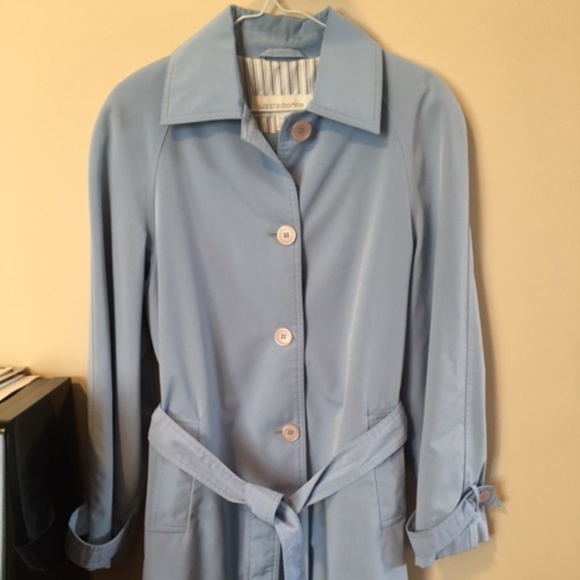 Liz Claiborne mid-length spring blue trench coat - Picture 5 of 9
